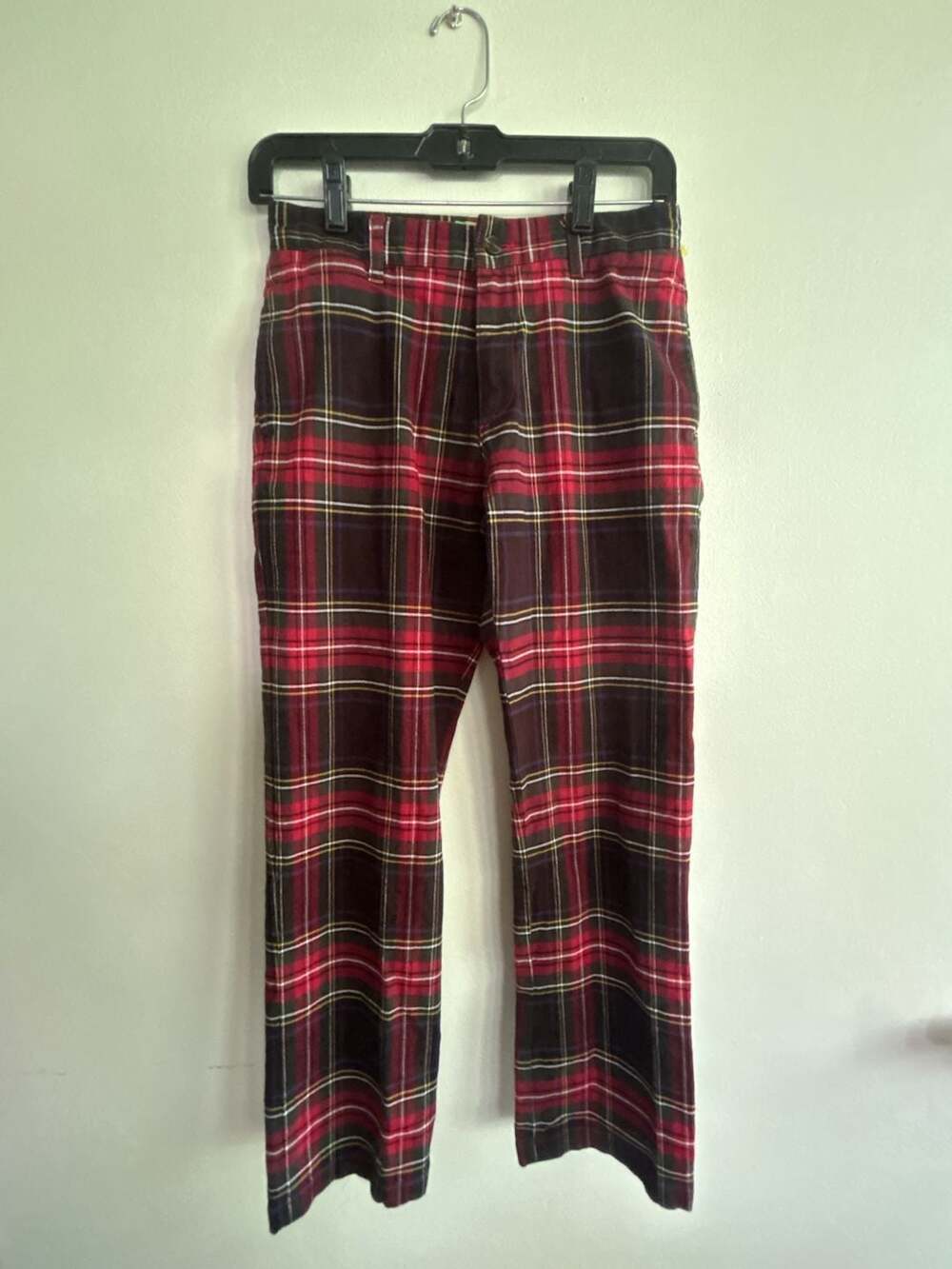 Castaway Nantucket Island Boys Stretch Twill Port Pants Black Stewart Plaid - Picture 3 of 7
